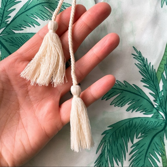 π BOHO GREEN PALM PRINT FRINGE LOOSE FIT DRESS! - Picture 6 of 10